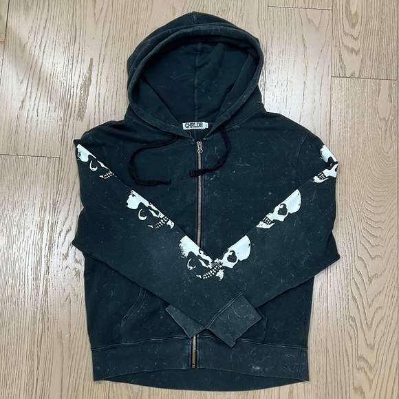 Excellent condition CHRLDR lightweight French Terry hoodie with skulls - Picture 1 of 4